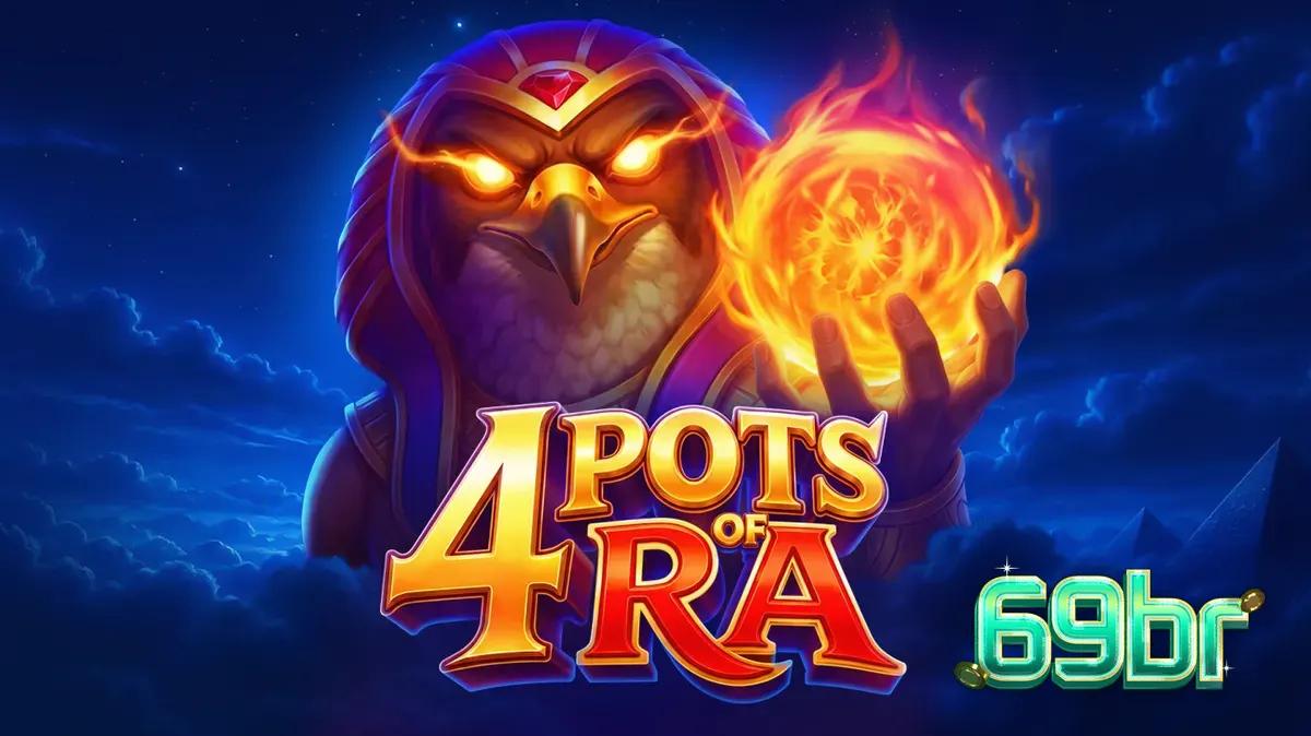 Interface do jogo 4 Pots of Ra: Hold and Win exibindo símbolos egípcios e bobinas